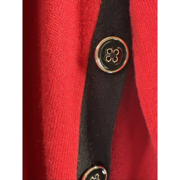 Chicos Sweater Tunic XL Red Black Stripe Pullover Cashmere Blend Long Sleeve - Picture 6 of 9